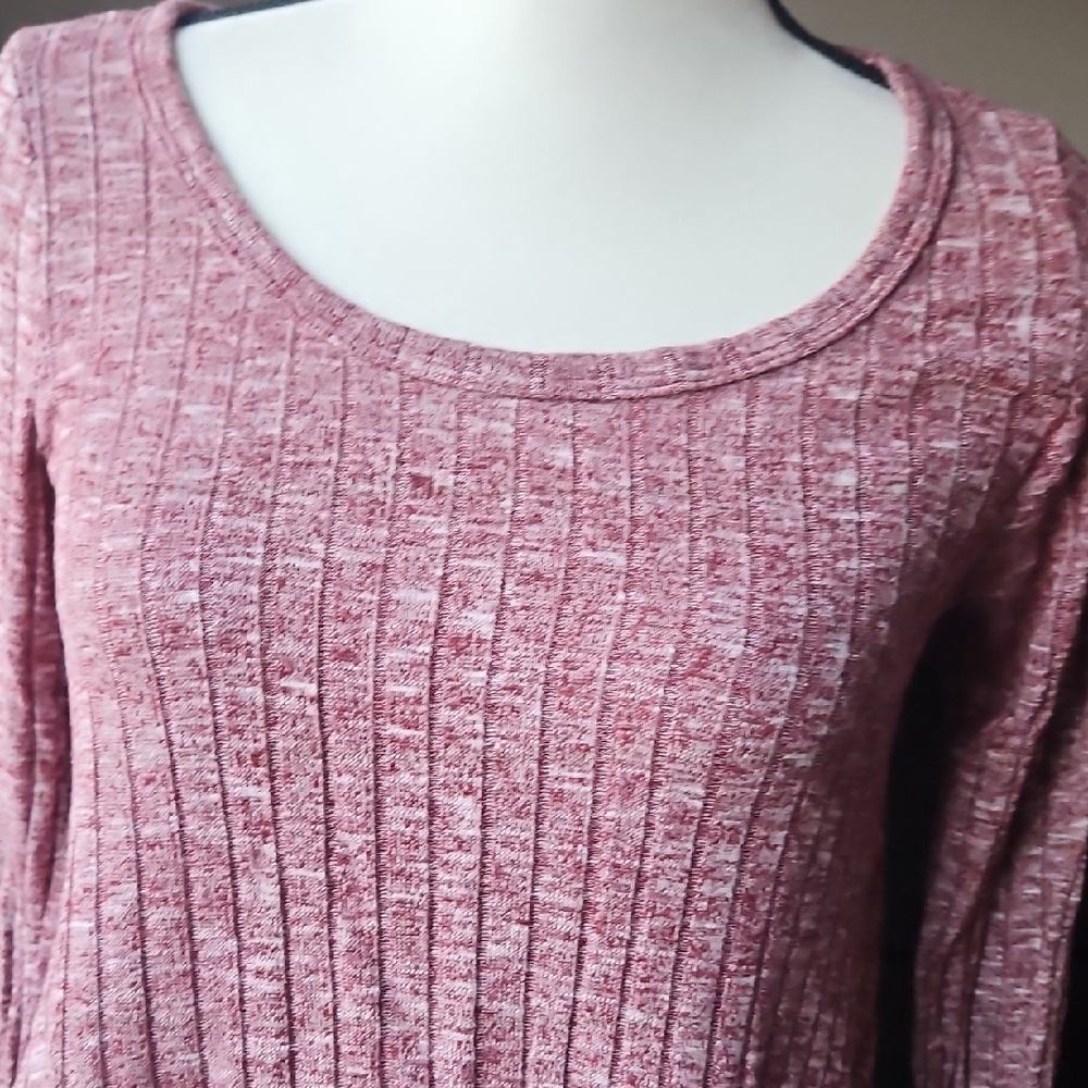 ALLOY Maroon Ribbed Long Sleeve Top - Picture 4 of 8